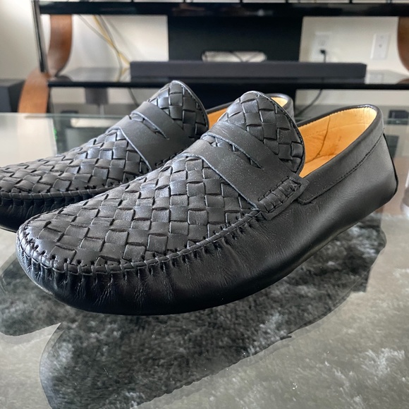 Saks Fifth Avenue Woven Leather Loafers 